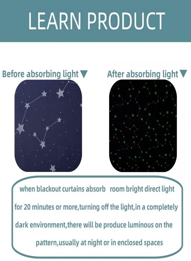 TMLTCOR Blackout Curtains for Bedroom,Navy Blue Curtains for Living Room,Glow in The Dark Blackout Curtains Room Darkening Curtains 84 inch Curtains,52 in Wide Curtains,2 Panels Set,Star - Image 3